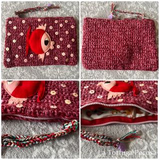 Neceser Clutch Pez Crochet Hecho a Mano