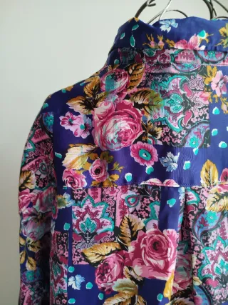 Camisa vintage floral azul/morado