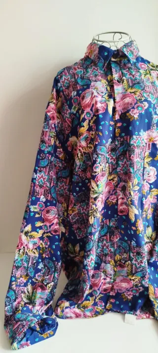 Camisa vintage floral azul/morado