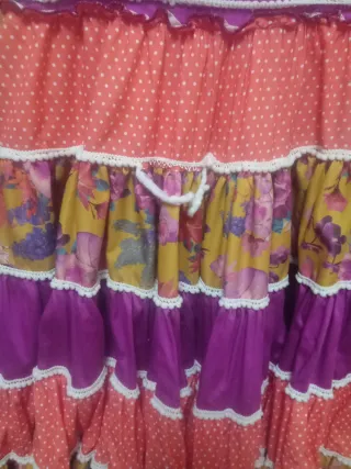 Vestido Flamenco Morado y Naranja