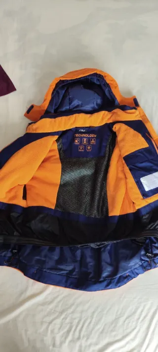 Chaqueta y pantalón de esquí naranja