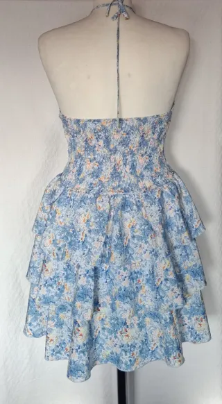 Vestito donna allacciato al collo floreale