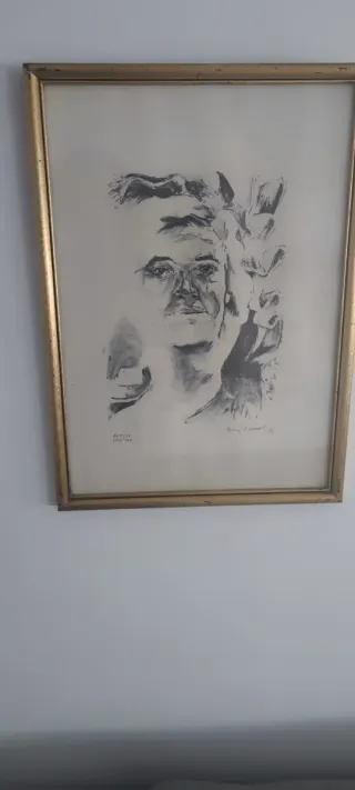 Cuadro plumilla retrato hombre