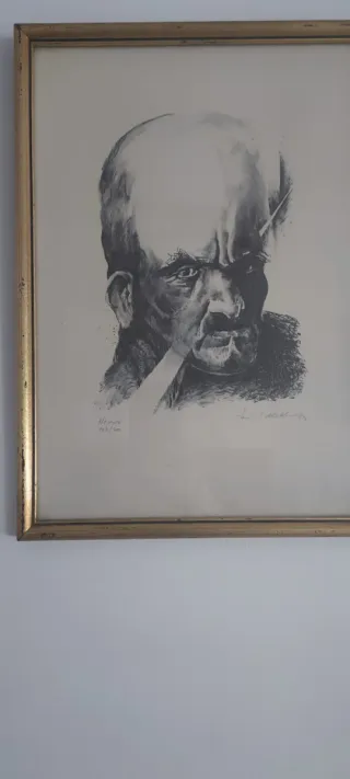 Cuadro plumilla retrato hombre
