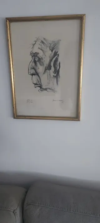 Cuadro plumilla retrato hombre