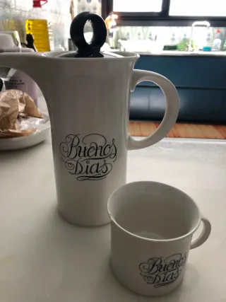Jarra y Taza Buenos Días Porcelana