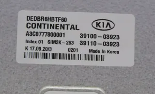 Centralita de Motor KIA NIRO 391B103450 391B1-03450 3911003923 3910003923