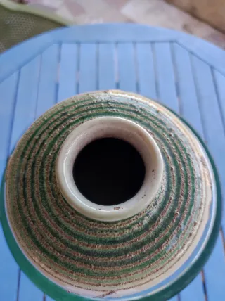 Jarrón Strehla Keramik Beige y Verde