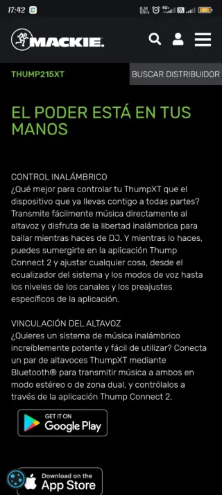 Alquiler Altavoz Mackie Thump215XT 1400W Bluetooth