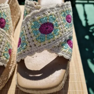 Sandalias de crochet con plataforma