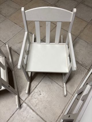 Set 3 Sillas Niños Madera Blancas