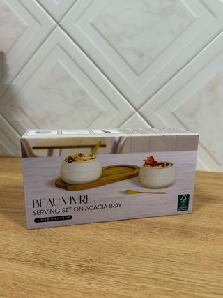 Conjunto Servir em Madeira e Cerâmica - Action