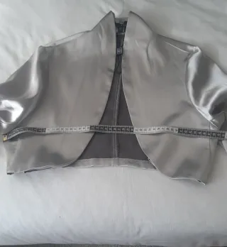 Torera raso plateada talla M