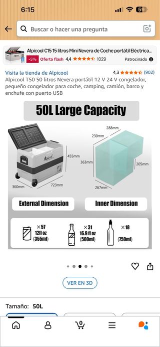 Alpicool T50 Nevera Portátil 50L 12V/24V