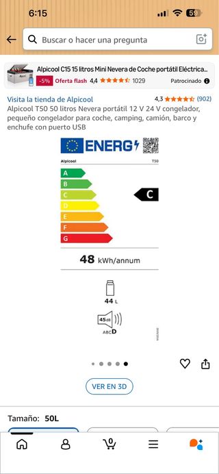 Alpicool T50 Nevera Portátil 50L 12V/24V