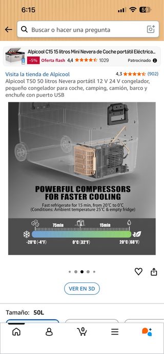 Alpicool T50 Nevera Portátil 50L 12V/24V