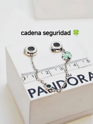 Cadena Seguridad Plata S925 Trébol para pandora