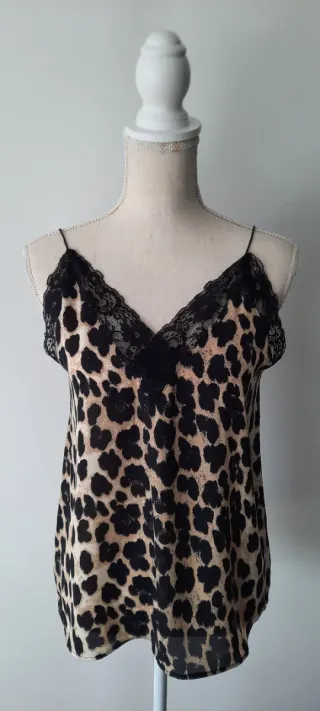 Top Zara Animal Print Encaje  Talla M