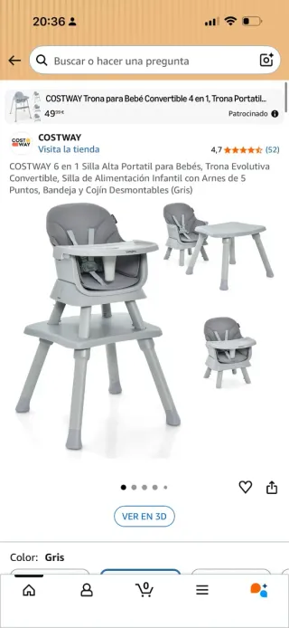 Silla de comer para bebé OLMITOS