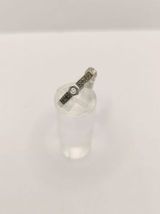 Anillo Oro Blanco 18K con Diamantes