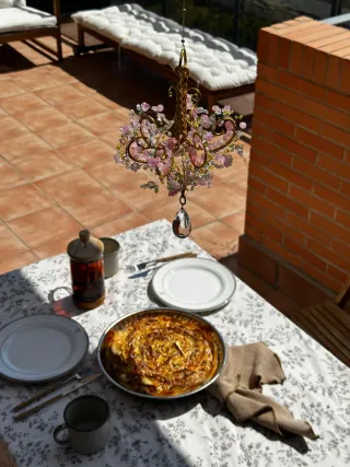 Lámpara colgante decorativa de cristal y metal