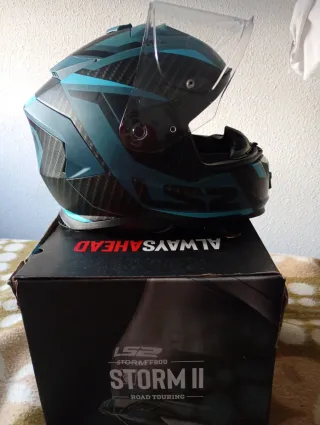 Casco Moto LS2 Storm II Negro/Azul