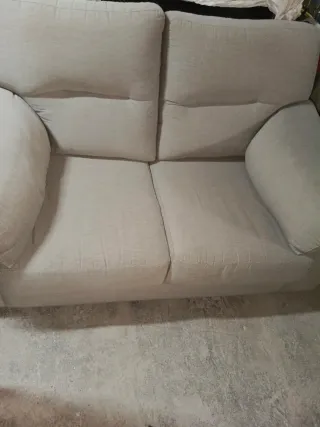 Sofá 2 plazas beige tela