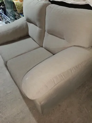 Sofá 2 plazas beige tela