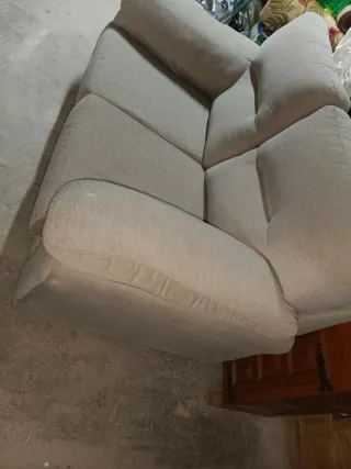 Sofá 2 plazas beige tela
