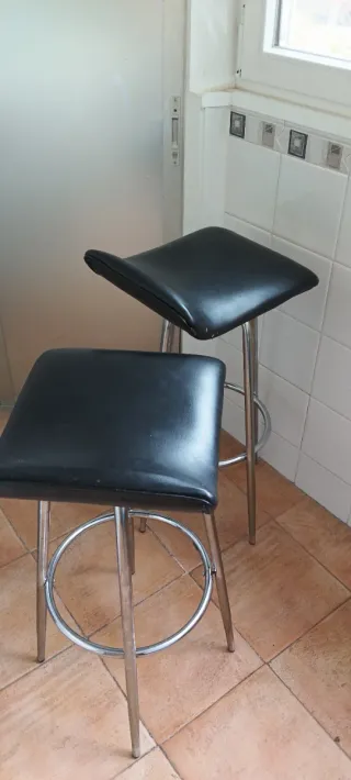 Taburetes de cocina negros (2 unidades)