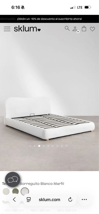 Cama con canapé abatible 3 meses de uso 150x190