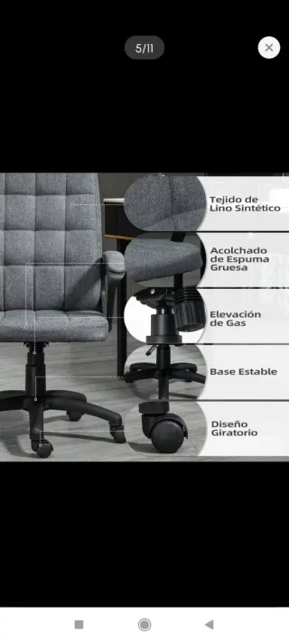 Silla de escritorio regulable gris