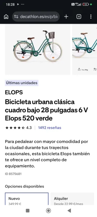 Bicicleta de paseo verde