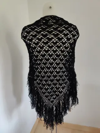 Mantilla ganchillo negra mujer