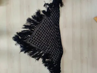 Mantilla ganchillo negra mujer
