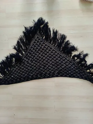 Mantilla ganchillo negra mujer