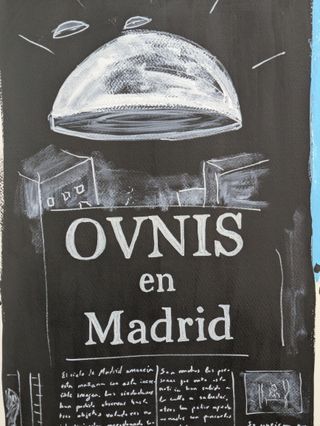 Cuadro Original Estilo Basquiat OVNIS Grande