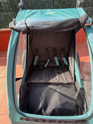 Remolque gemelar para bicicletas para 2 niños