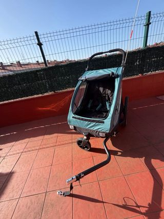 Remolque gemelar para bicicletas para 2 niños
