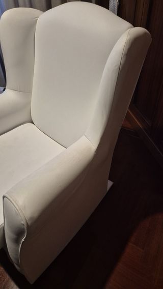 Mecedora blanca de piel / lactancia