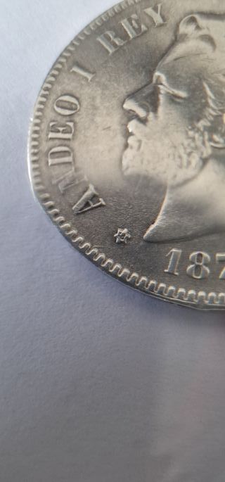 5 Pesetas Plata 1871 Amadeo I Rey  *18 *73