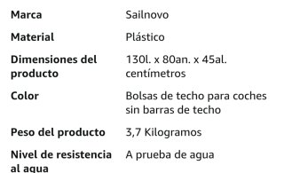 Cofre de techo tela 580L