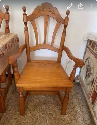 4 Sillas de Madera Rústicas