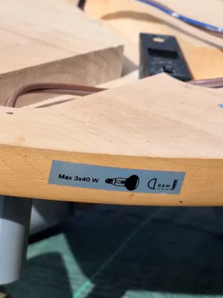 Lámpara de techo madera 3 focos