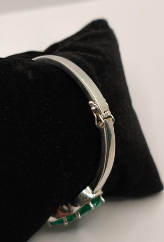 Pulsera Oro Blanco 18K Esmeraldas y Diamantes