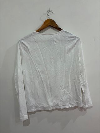 Parte de arriba pijama blanco manga larga