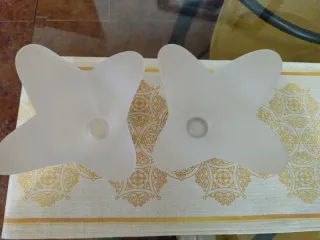 Dos tulipas de cristal para decoración.
