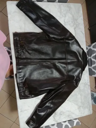 Giubbotto vera pelle marrone scuro