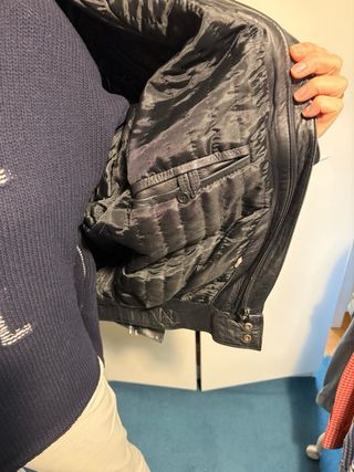 Cazadora Piel Napa Negra