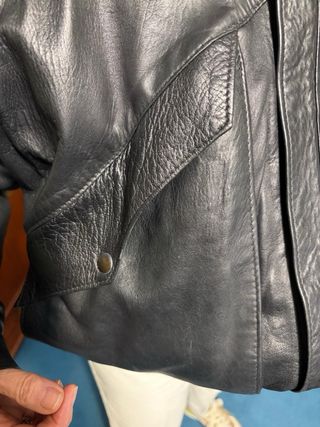 Cazadora Piel Napa Negra